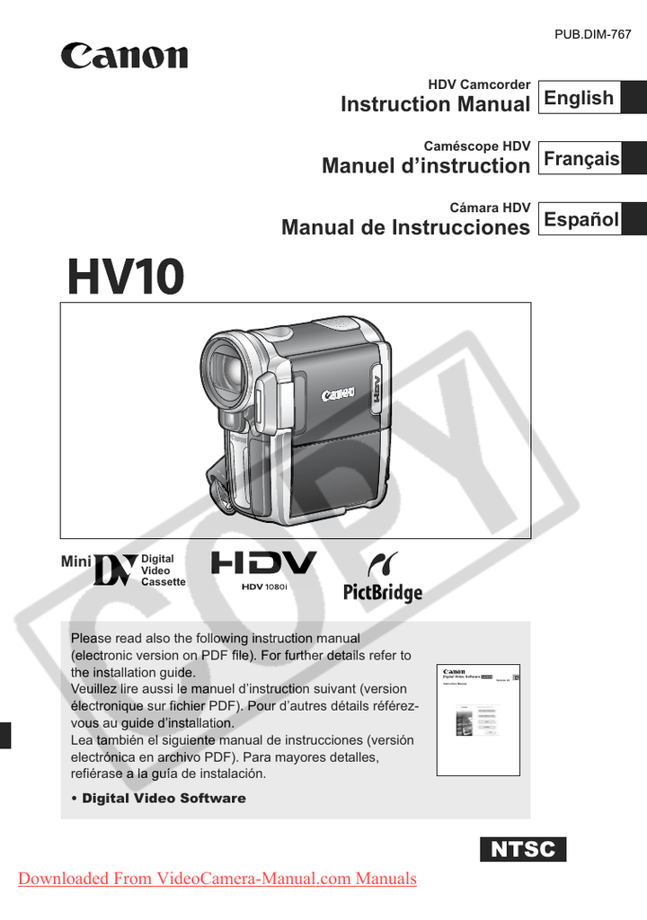 Canon vixia hv30 software